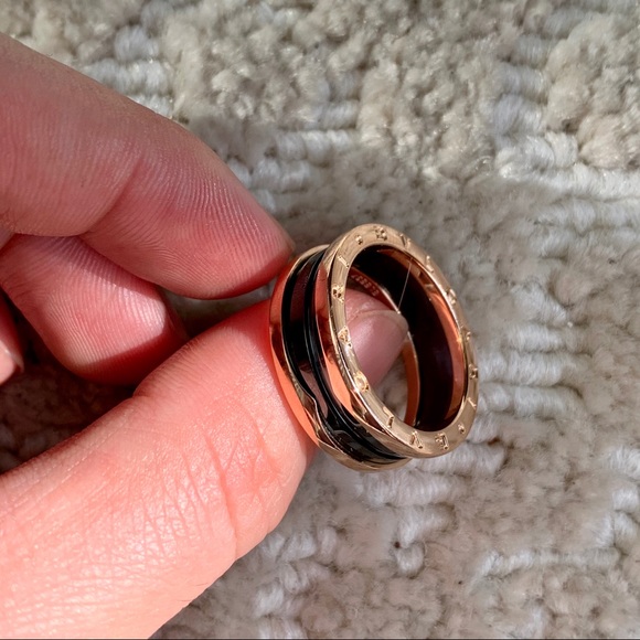 BULGARI 18K Rose Gold B.Zero Two Band Ring 62 - Picture 2 of 8